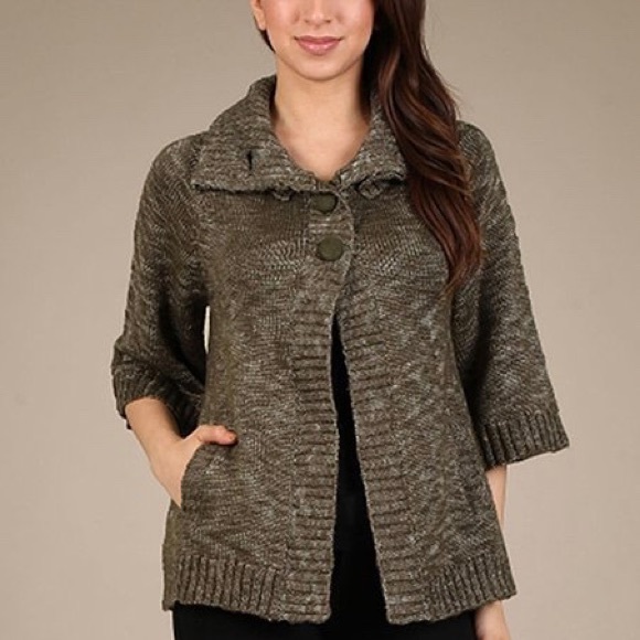 Anthropologie Sweaters - ANTHROPOLOGIE | M. Rena Olive Swing Sweater Jacket